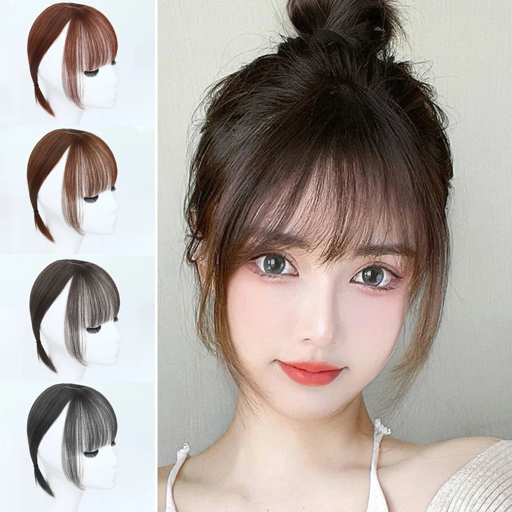 Air Bangs Wig Piece Invisible Bangs Patch Wig for Girls with No Marks on The Top of The Head Hair Repair Wig