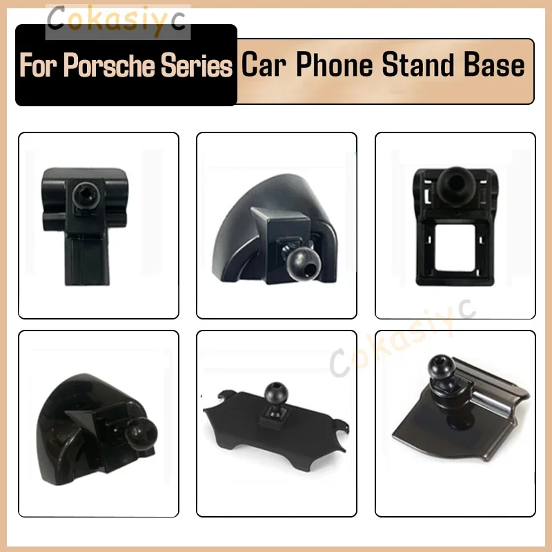 For Porsche Palamela Cayenne Macan 718 Mobile Phone Holder Base In Car 360 Rotation Cell Phone Stand Fixing Buckle Clip