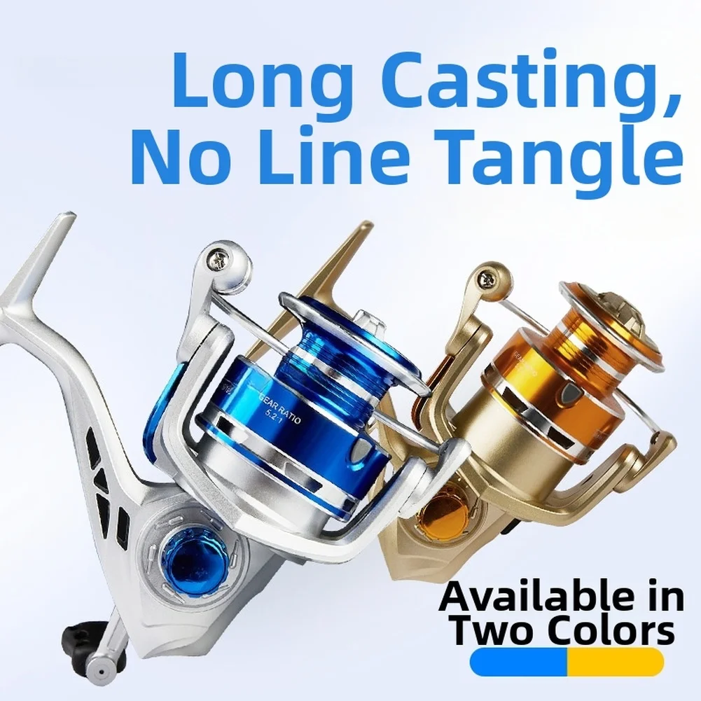 Fishing Reel Long Cast 5.2:1 Gear Ratio For Bass Saltwater Freshwater Ultralight Spool Fold Rocker Interchangeable Easy To Carry