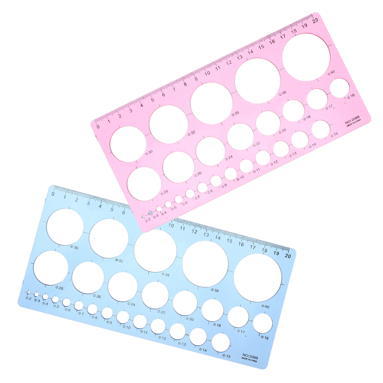 2pcs Circle Ruler Stencil Drawing Templates Architecture Drafting Tools Geometric Plastic School Office Design