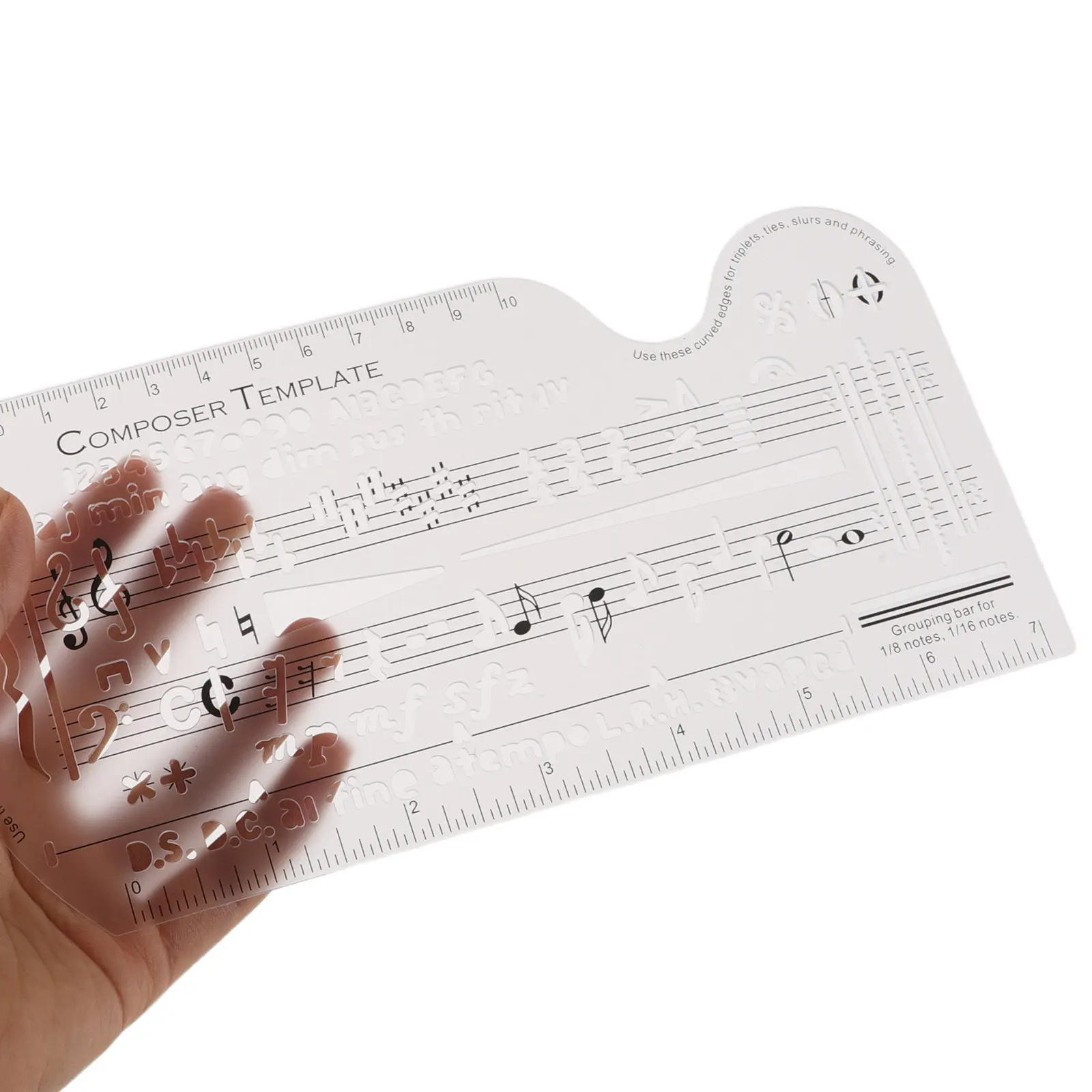 Music Staff Sketching Ruler with Accurate Positioning for Composers Students Portable Notation Drawing Template Musical Symbol