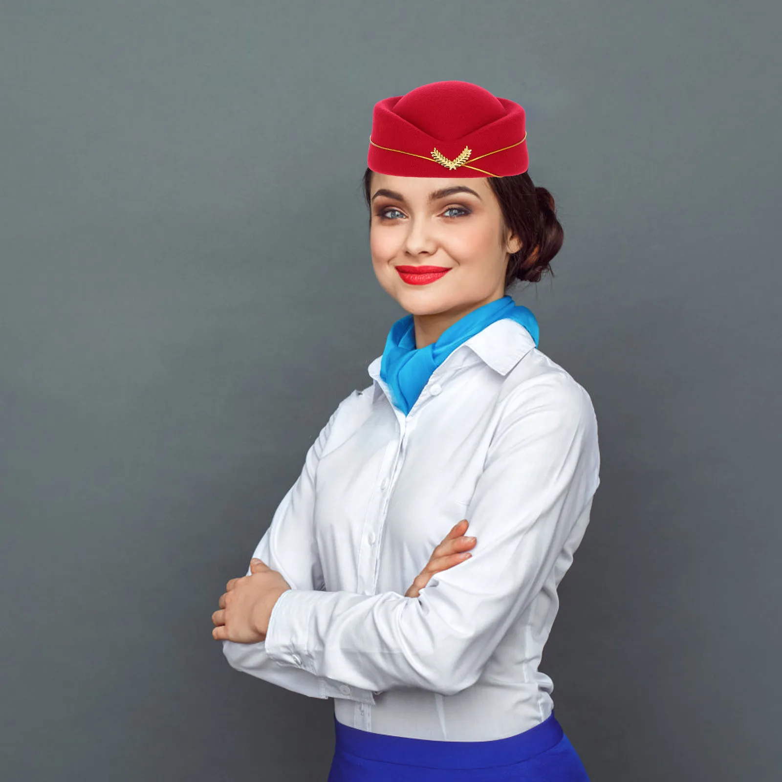 

Felt Flight Attendant Hat Women Stewardess Costume Cap Stage Party Air Hostess Soft Comfortable Adjustable Design