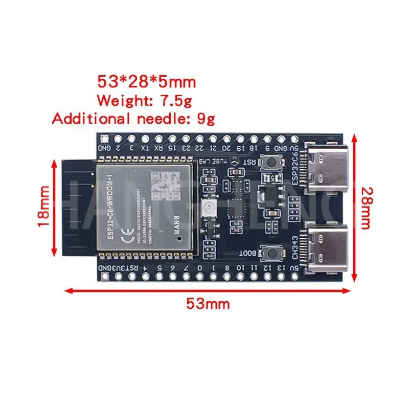 ESP32-C6 ESP32 WiFi+Bluetooth Internet Of Things ESP Development Board Core Board ESP32-C6-DevKit C N4R2 N8R2 N16R2 For Arduino