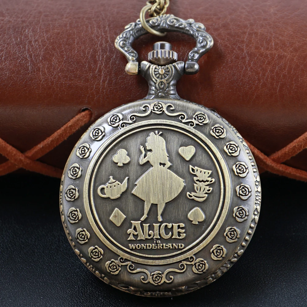 

Bronze Fairy Tale Girl Pattern Steampunk Quartz Pocket Pocket Watch for Men and Women Universal Decorative Jewelry Necklace Gift