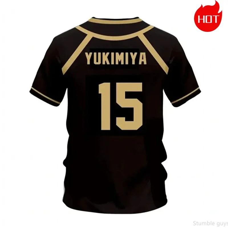 Outdoor Blaues Anime-T-Shirt im Lockerroom-Stil, Fußballtrikot, Kinderkleidung, Kurzarm-Harajuku-Cosplay für Männer, Frauen und Kinder