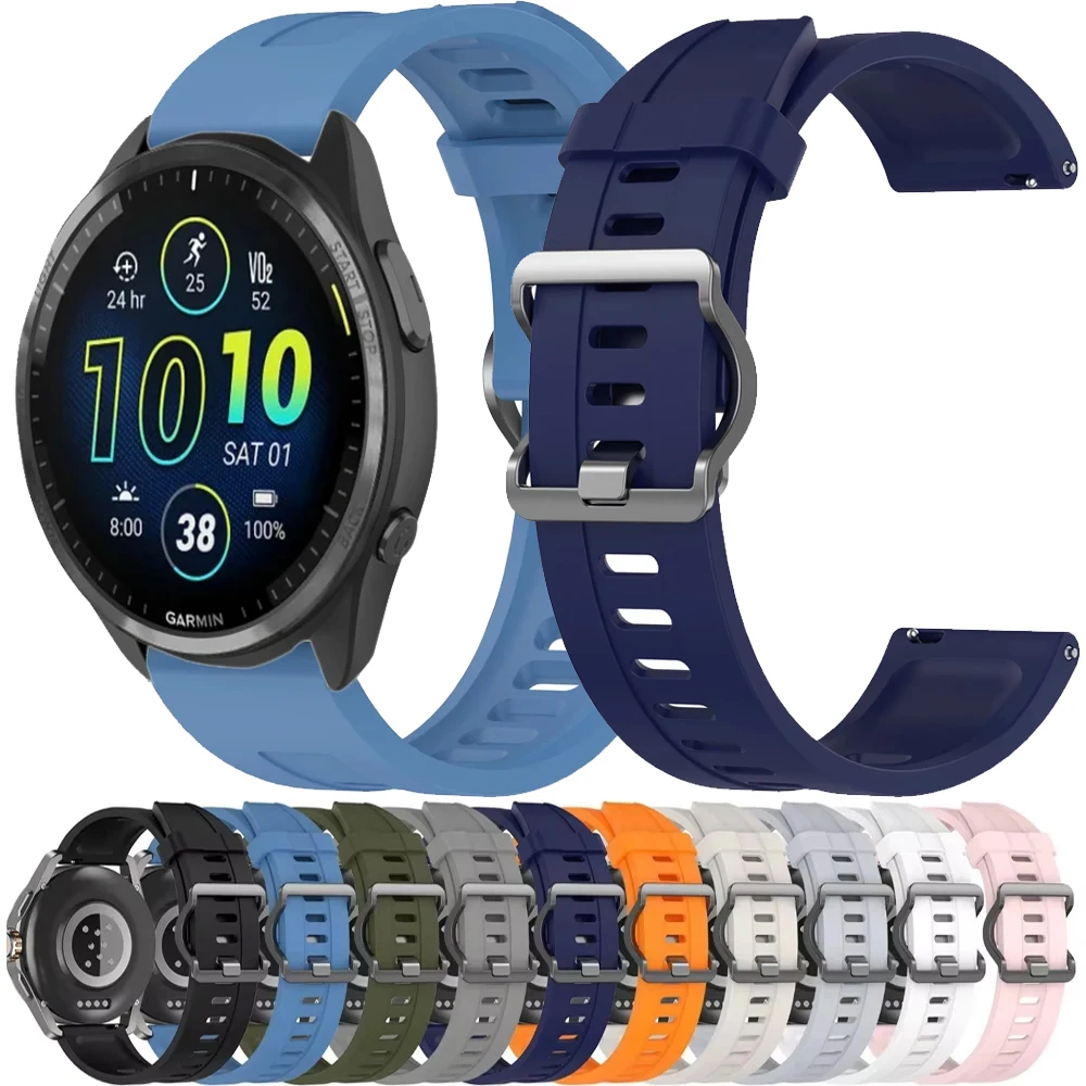 22mm Silikonarmband für Garmin Forerunner 265 965 955 570 970 55 Metallschnalle Armband für Garmin Venu 4 3 Vivoactive 6 5 Correa