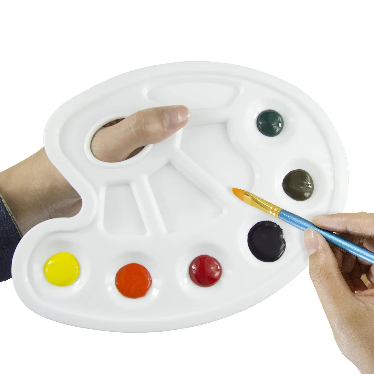 2PCS Kids DIY Painting Palette Plastic Nail Art Tray Graffiti Art Color Dish Children Craft Supplies