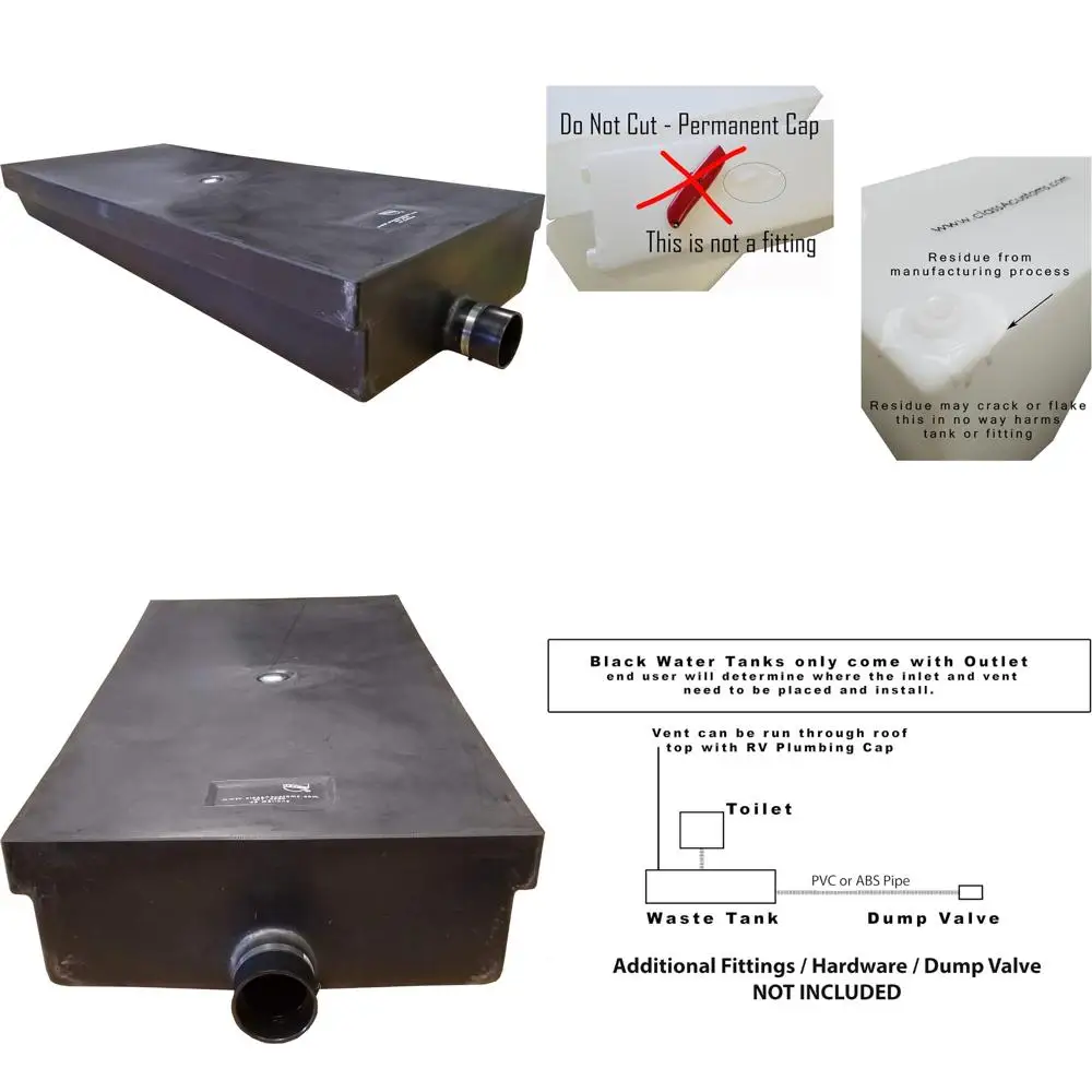40 Gallon RV Waste Black Water Storage Tank - Large Capacity Holding Tank for RVs