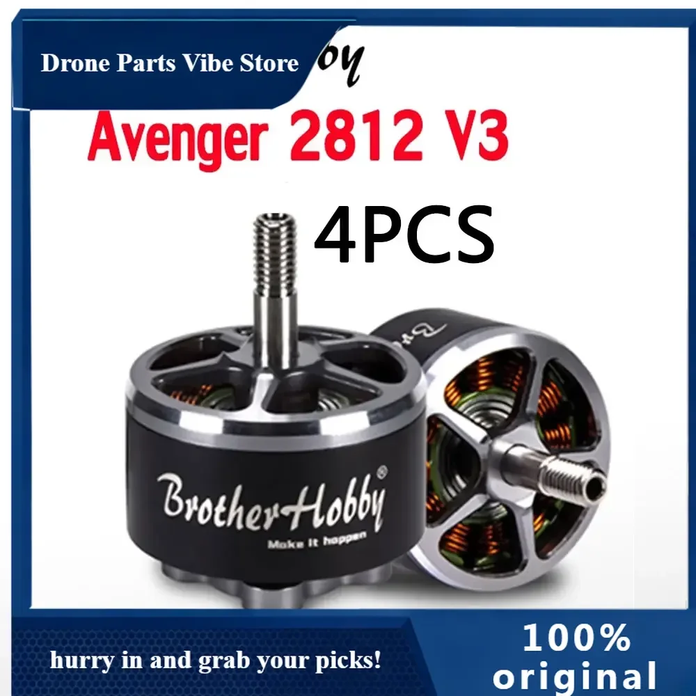 FyBrotherhobby Avenger 2812 V3 900KV / 1115KV Brushless Motor 5-8S Titanium Alloy hollow shaft 7-9inch Propeller for RC FPV Dron