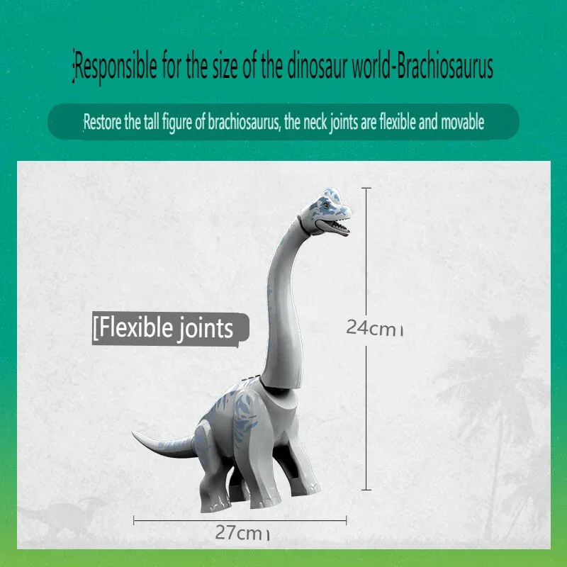 Conjuntos compatíveis dinossauro série mundial blocos de construção brachiosaurus descoberta e árvore plesiosaur montagem brinquedos para crianças 76960