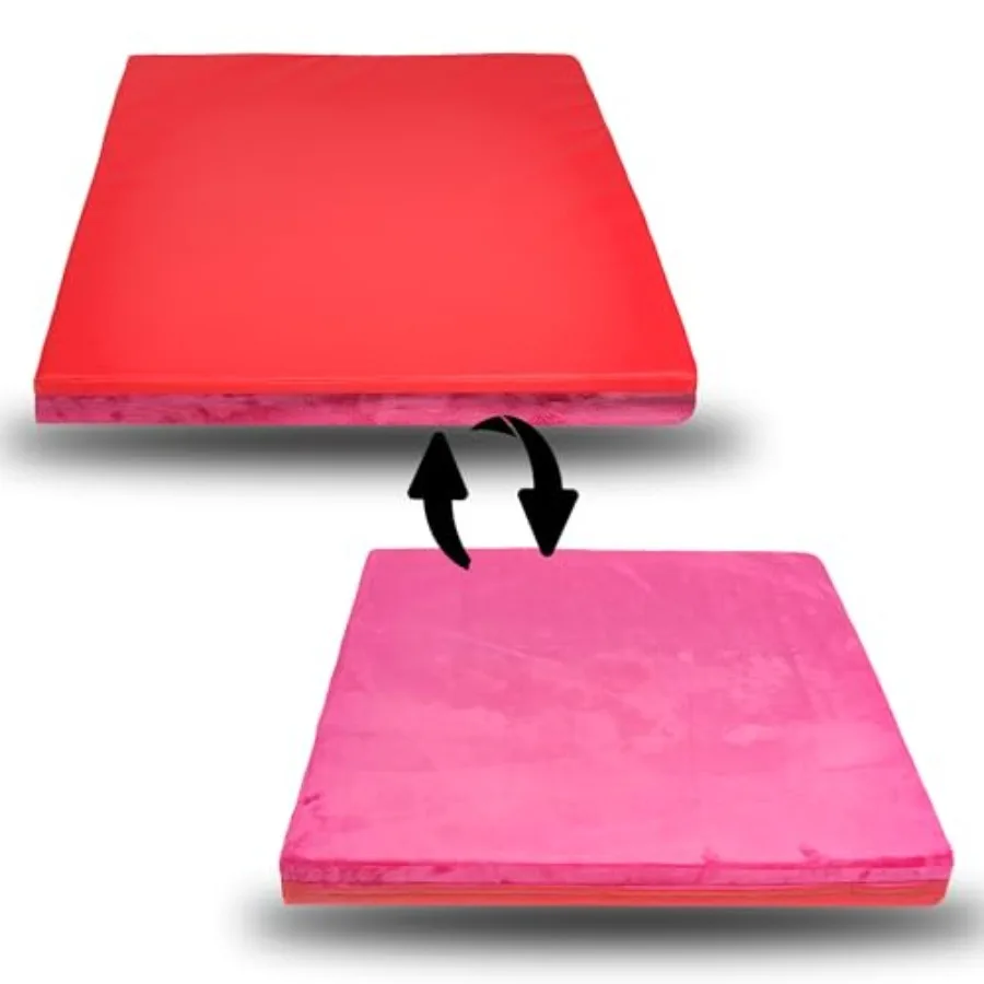 

Two-Way Mat - Reversible Vinyl Velvet Gymnastics Exercise Mat in Blue/Gray, Waterproof Cover, High-Density Foam for and Adults