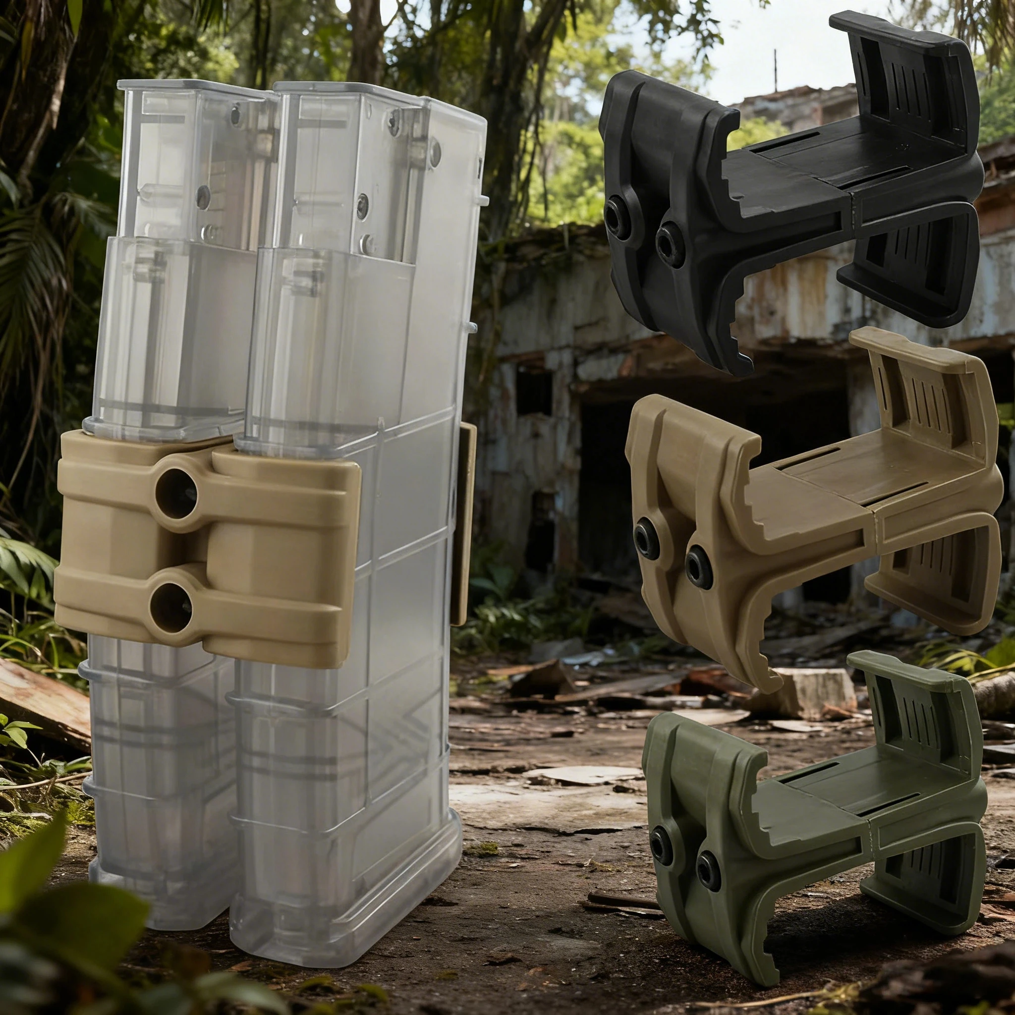 

Nylon Quick Release Dual Magazine Coupler for 5.56 SCAR AR15 - Durable Soft Bullet Toy Parallel Magazine Holder Modification Acc