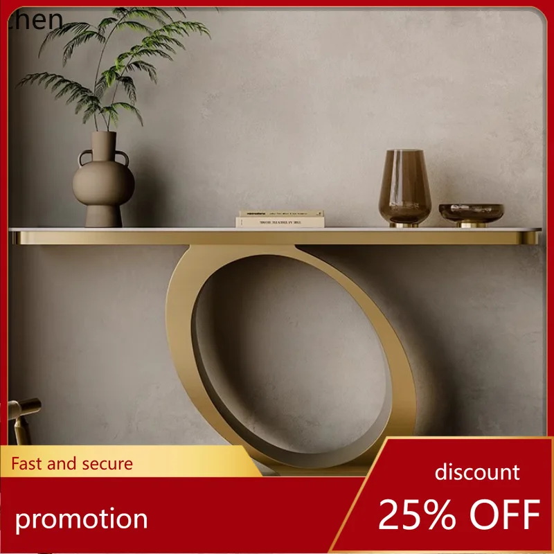 

CZ Slab Console Table Wall-Mounted High-End Italian Minimalist Entryway Table Ultra-Narrow Strip Case Corridor End View Table