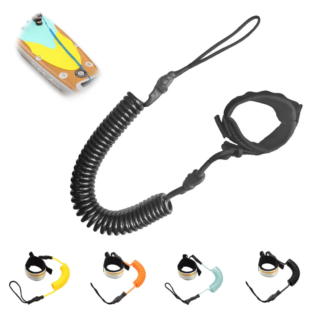 Coiled Surfboard Leash Surfing Stand UP Paddle Board Ankle Leash Sup Board Foot Leg Rope Surfboard Raft Kayak Rope