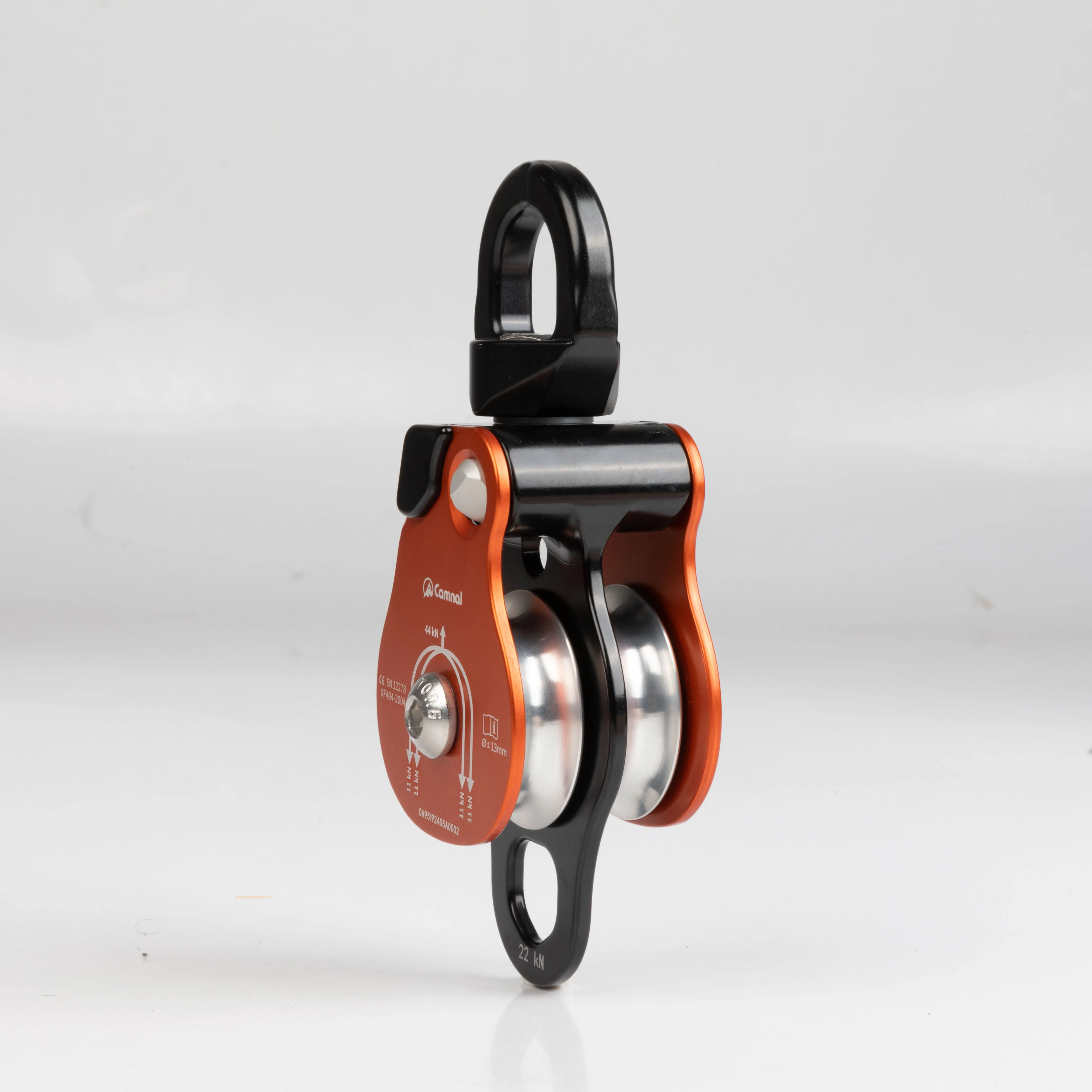 Heavy Duty Single Pulley Fall Arrest Climbing Aluminum Alloy Zip Line Double Pulley Tandem Rope Climbing System Fall Protection