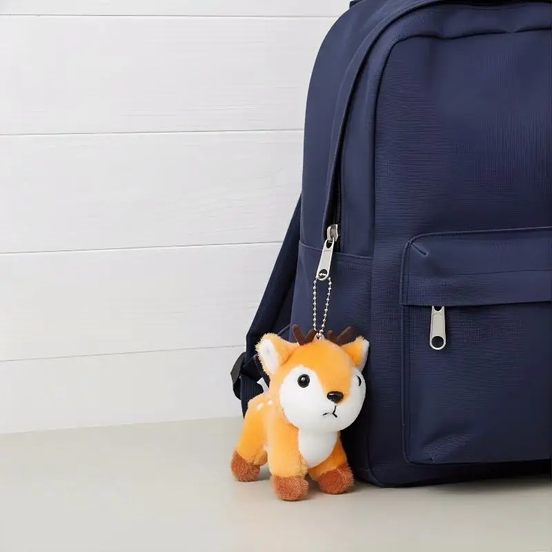 1PCS Plush Sika Deer Keychain Pendant Soft Stuffed Animal Cute Bag Charm for Girls Purse Car Key Decor Present