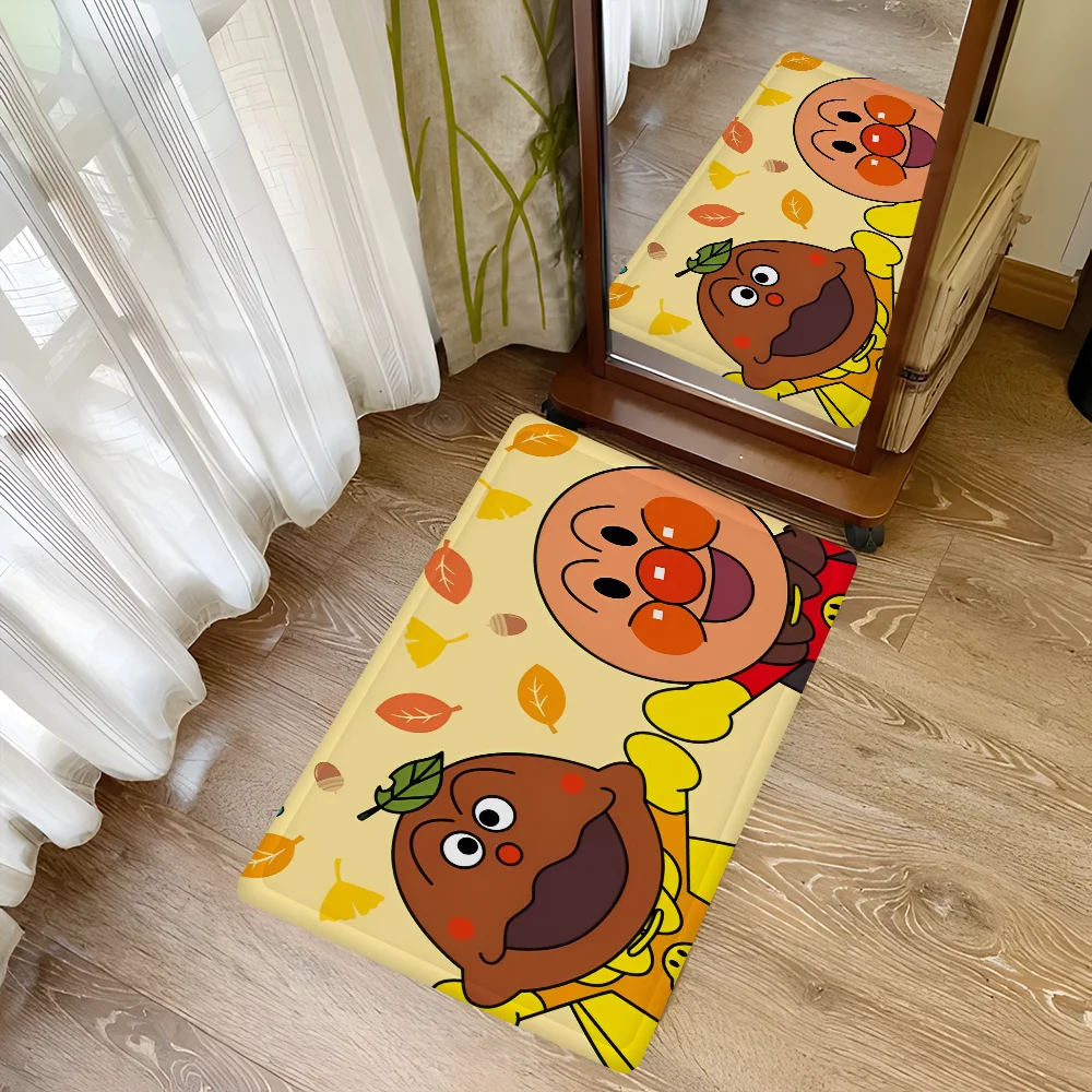 Children Doormats Anpanman Anime Floor Mat Bathroom Mat Kids Room Bedroom Decoration Balcony Anti-Slip Doormat Living Room