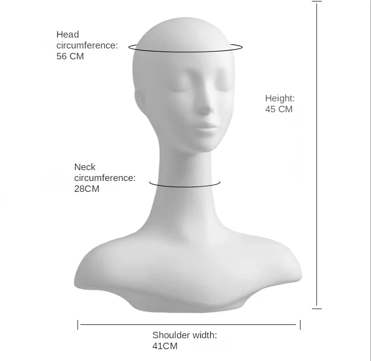 Długa szyja żeński manekin głowa do manekina biust z metalowy stojak i ramię dla czapka z peruką wyświetlacz