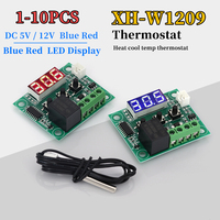 1-10Pcs Temperature Controller Module DC5V 12V XH-W1209 LED Display Digital Thermostat Module with Waterproof NTC Probe -50~110℃
