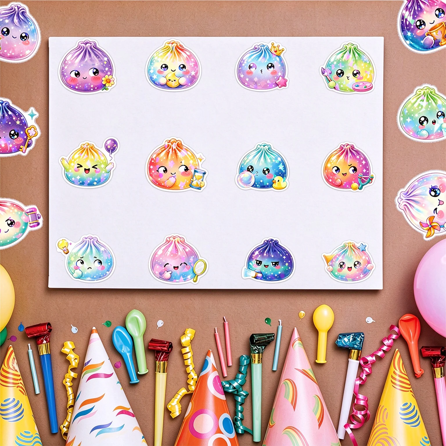 65pcs Cute Dumpling Graffiti Stickers - Exquisite DIY Stickers For Cups Refrigerators Notebooks Computers Phone And Skateboards