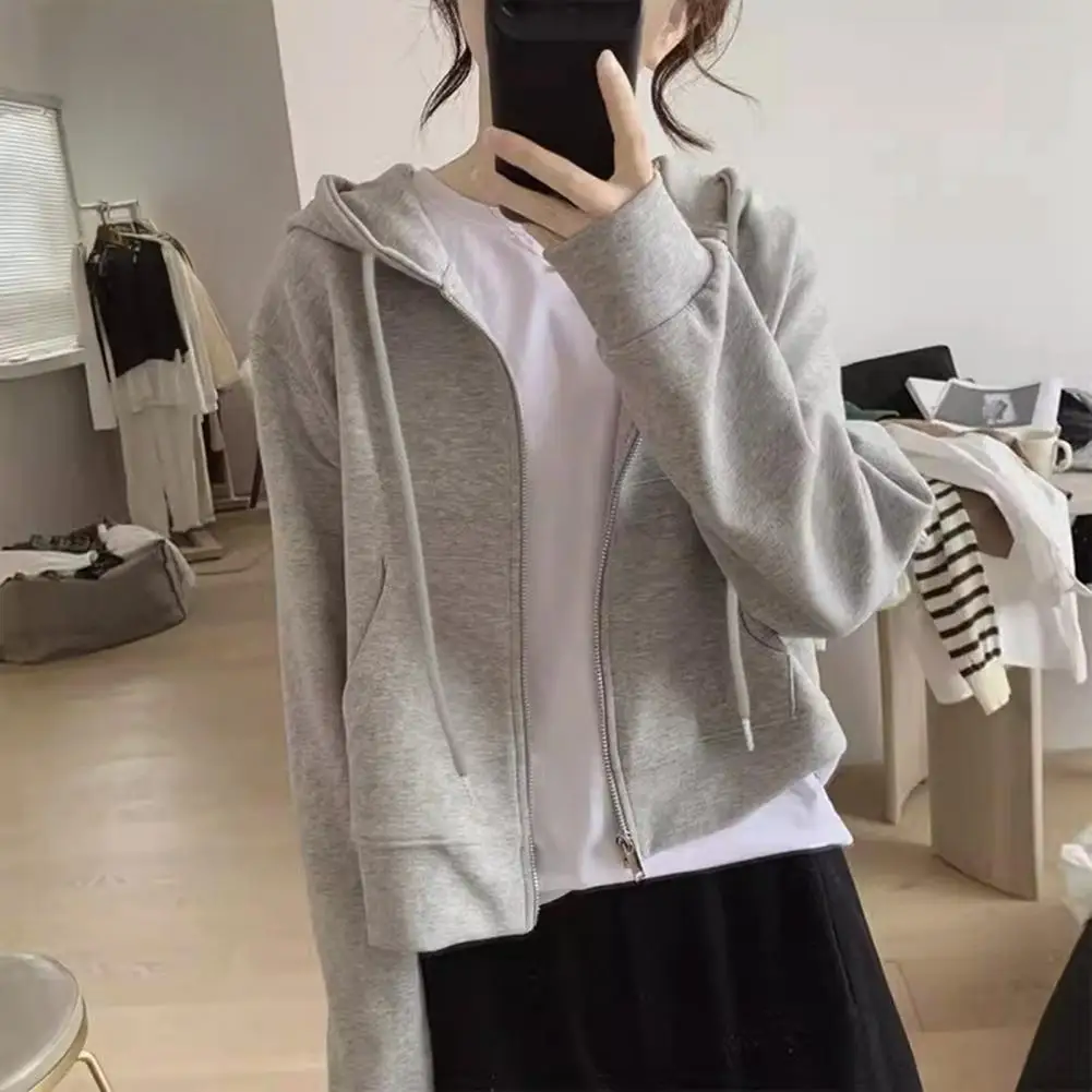 Women Polyester Sweatsuit Set Comfortable Spring Set Women's Two Piece Tracksuit Set Long Sleeve Zip-up Hoodie for Fall