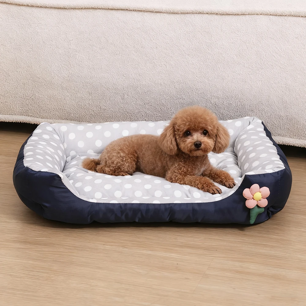 Cama sofá floral para perros pequeños, medianos, cachorros y gatos - imagen 2