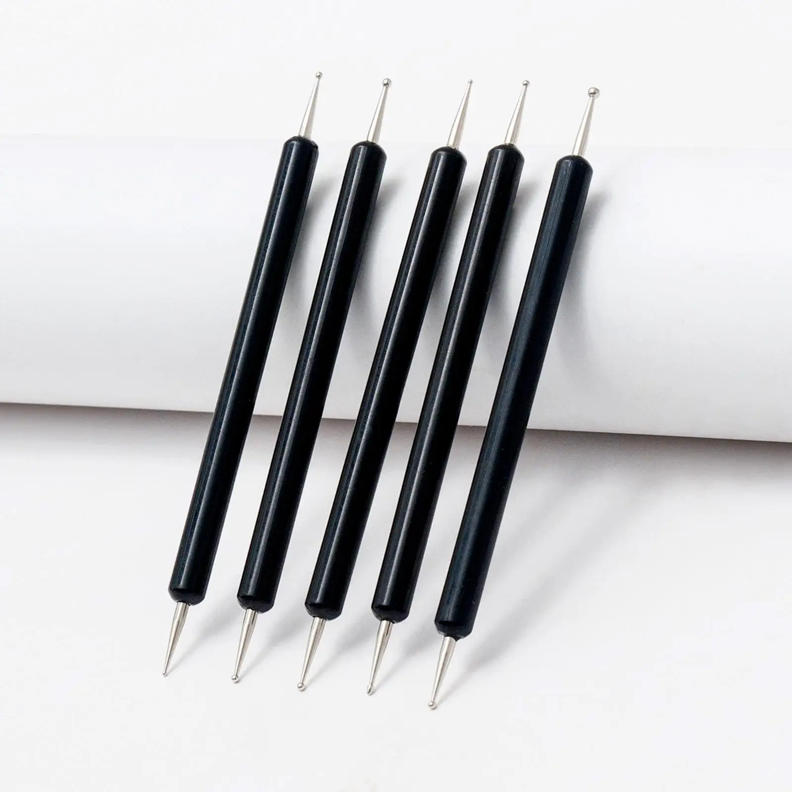 5Pieces Ball Embossing Stylus, Double End Tracing Dotting Tool for Pottery Clay Craft