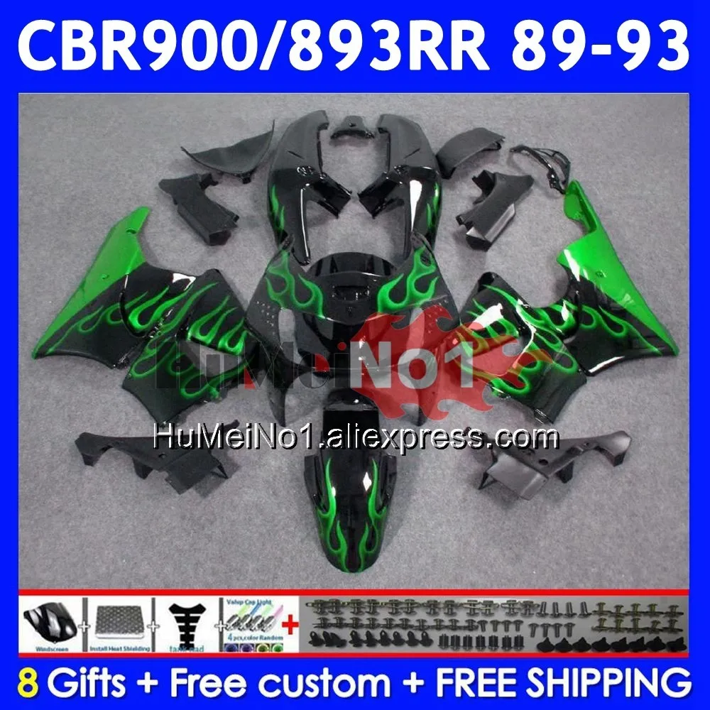 

Кузов для HONDA CBR893RR CBR 893RR 54No.27 CBR900 Green flames CBR893 RR 1989 1990 1991 1992 1993 CBR900RR 89 90 91 92 93 Обтекатель