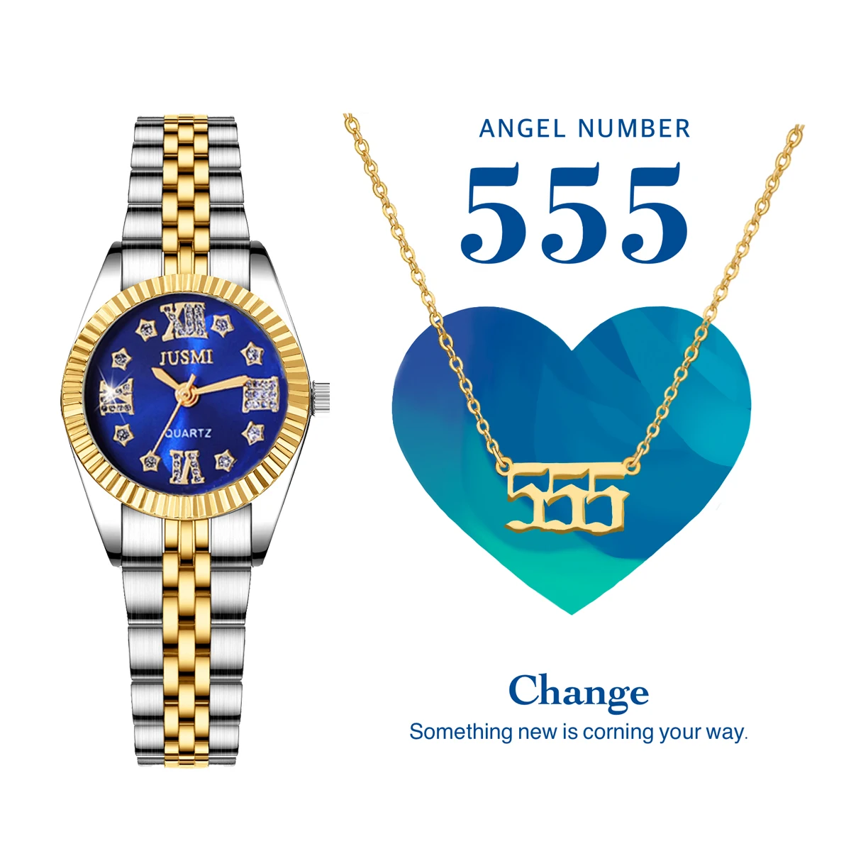 أزياء السيدات الأرقام الرومانية الهاتفي قلادة الدب الصغير المحفوظ زهرة 3 قطع مجموعة هدية مربع مجموعة #2