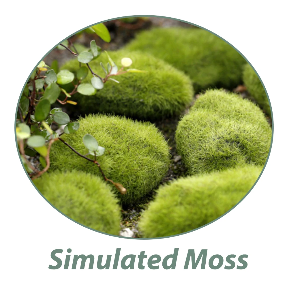 

6 Pcs Simulation Stone Decor Artificial Fake Moss Terrarium Mini Chemical Fiber Material Landscape Home Garden nament