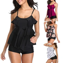 Ladies Swimsuit Women's Plus Size Print Striped Split Swimwear Beachwear Swimsuit Women Swimwear Fashion New Hot 2024