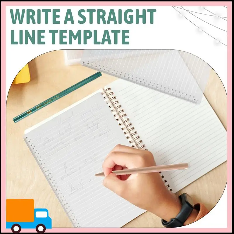 Professional-2 Pcs Plastic Straight Line Stencil Template For Journaling