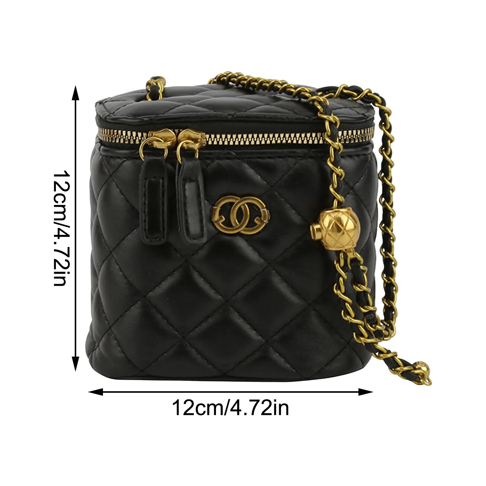 حقيبة كتف صغيرة على شكل دلو للنساء براثن صغيرة كلاسيكية للنساء صندوق مربع صغير حقيبة يد بسلسلة معدنية