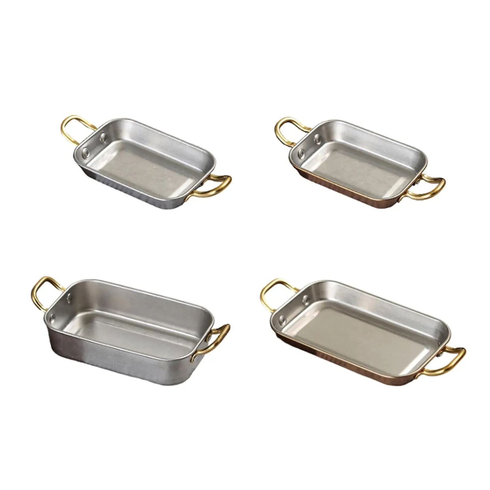 Multipurpose Metal Tray Vintage Style Snack Serving Plate with Handles for Fried Chicken and Dining Decor