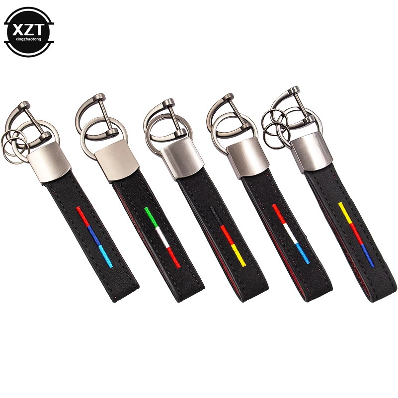 Car key chain leather key holder keychain for Mercedes BMW The national flag of Italy Germany key chain alloy auto accessories