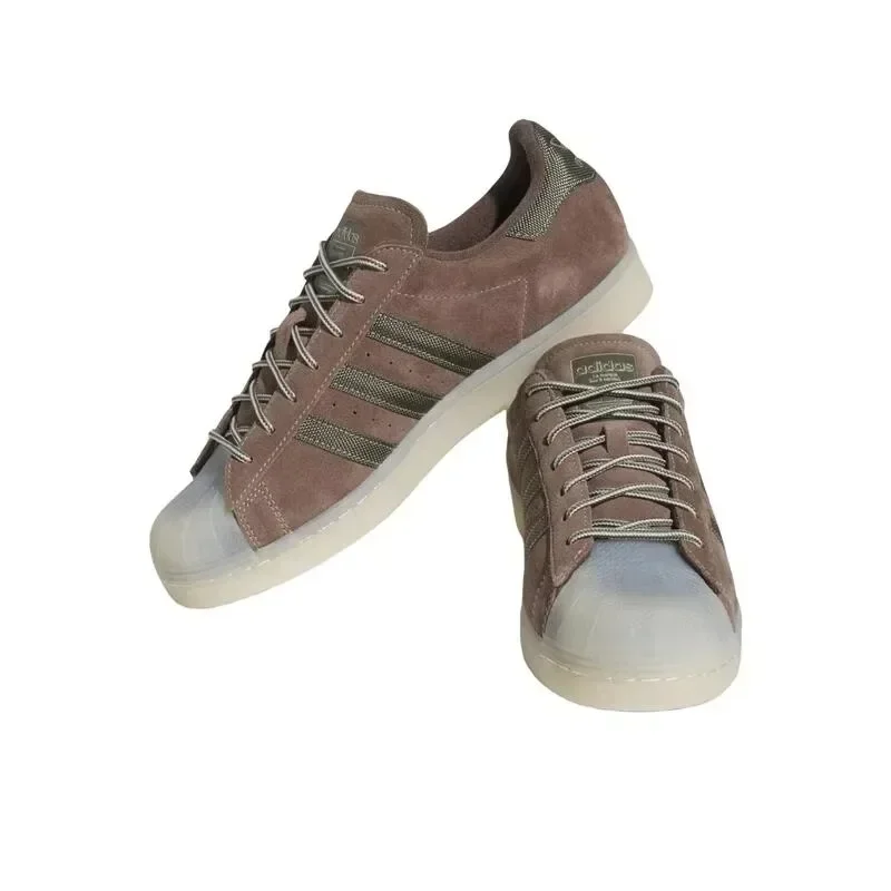 Adidas Superstar 'Earth Strata Olive' IE4728 Non-slip Wear-resistant Low-top SneakersShoes