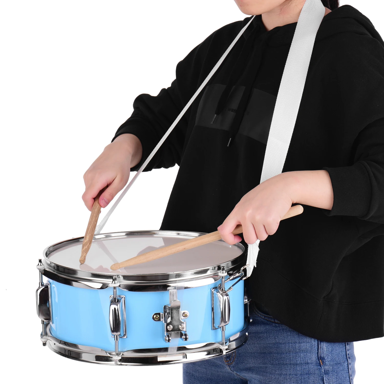 12 inch Snare Drum Head met drumstokken, schouderriem en drumsleutel voor studentenband