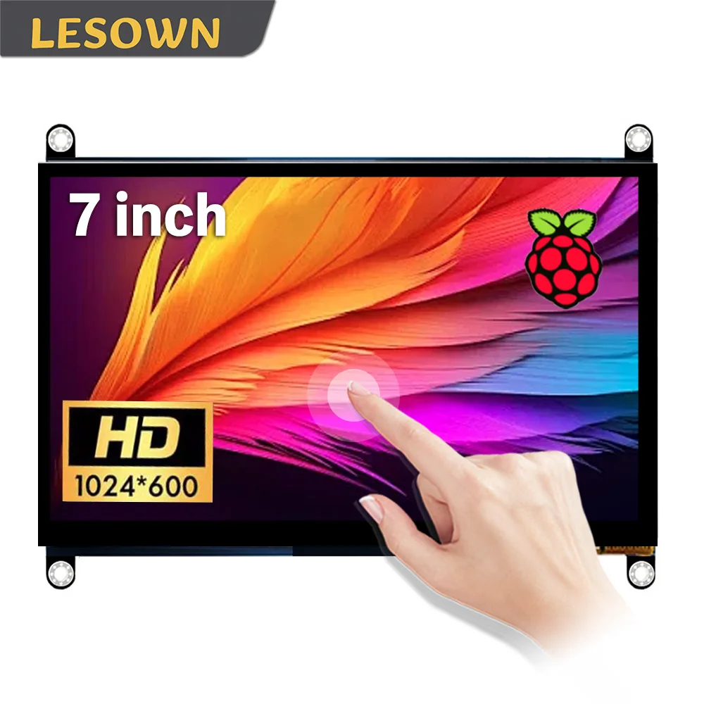 

LESOWN 7 Inch Digital LCD Screen Module 1024x600 HDMI Compatible Capacitive Touch Panel for Gaming Console PC DIY Project