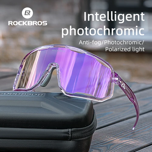 Imagen 2 del producto ROCKBROS gafas de bicicleta UV400 fotocromáticas/polarizadas gafas de sol 3 lentes al aire libre MTB gafas de ciclismo de carretera gafas