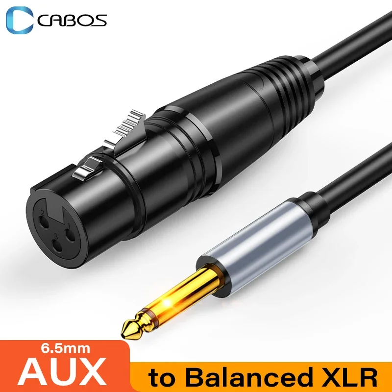 XLR to 6.5mm Jack AUX Audio Cable Microphone XLR Female Balanced Analog Audio Cord for Speaker Amplifier Mixer 6.5mm AUX Cable