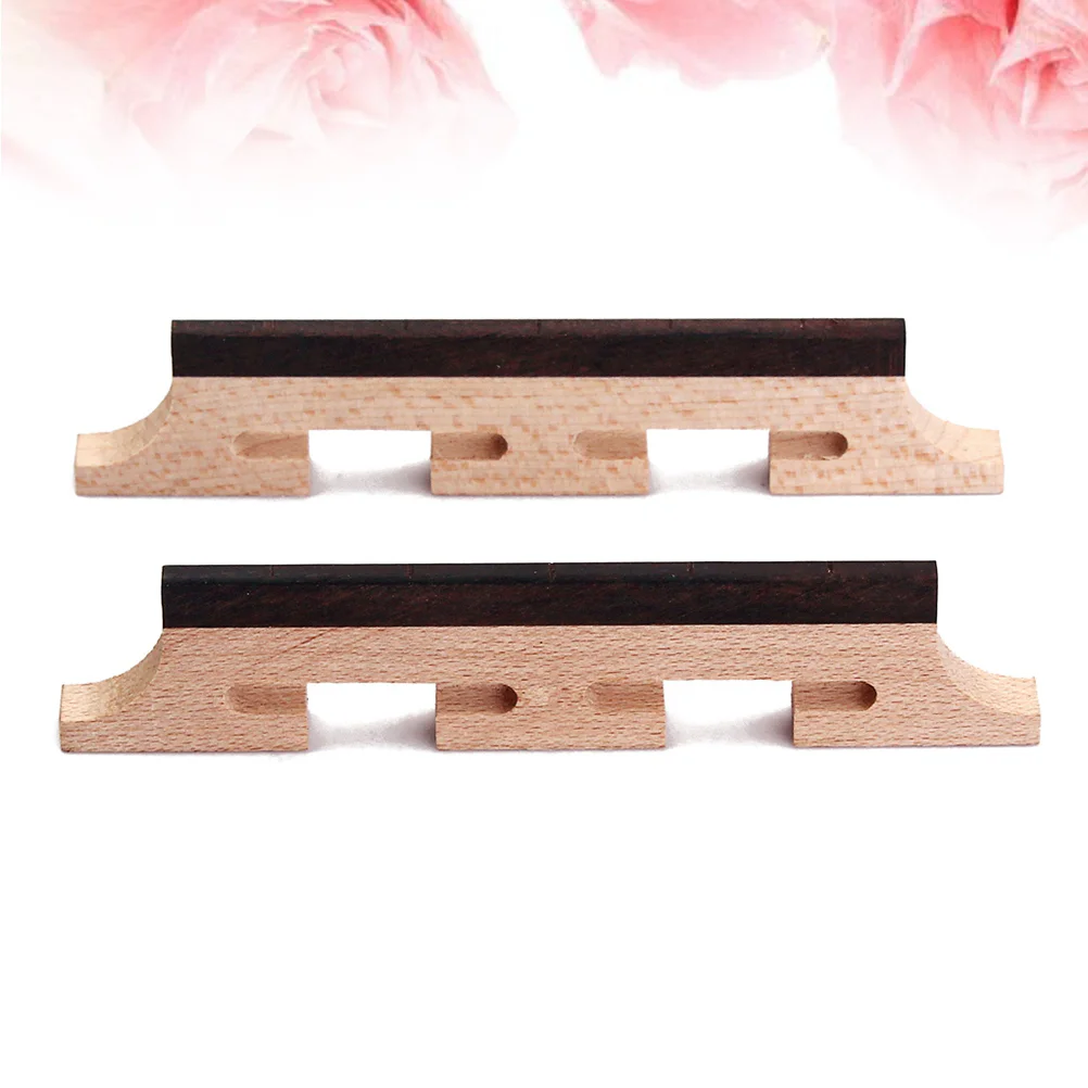 2 PCS 5 Strings Banjo Bridge Rosewood Three Legged String Instruments Parts for Ukulele Guitar Banjo