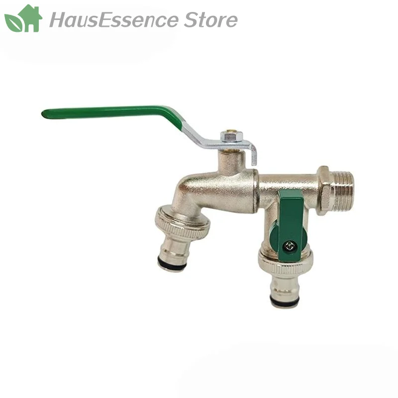 ※1Pcs Zinc Alloy Water Faucet 1/2'' 3/4'' Outside & Inside Turn On/Off Lever Handle Watering Supply Taps Ball Valve