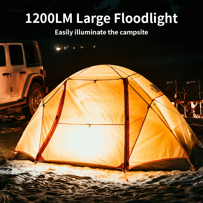 MOSLIGHTING LED Camping Lantern Rechargeable 1200LM 6000mAh 3 Light Modes IP65 Waterproof Portable Flashlight Emergency Lighting