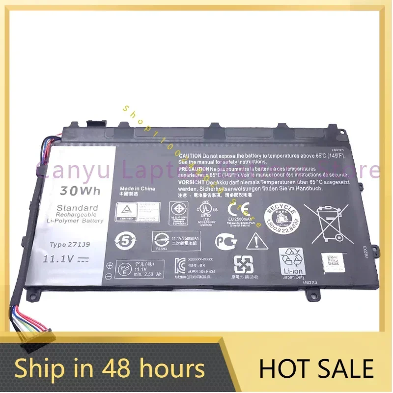 2024 New 271J9   For  Latitude 13 7000 7350 GWV47 0GWV47 YX81V 11.1V 30WH Laptop battery