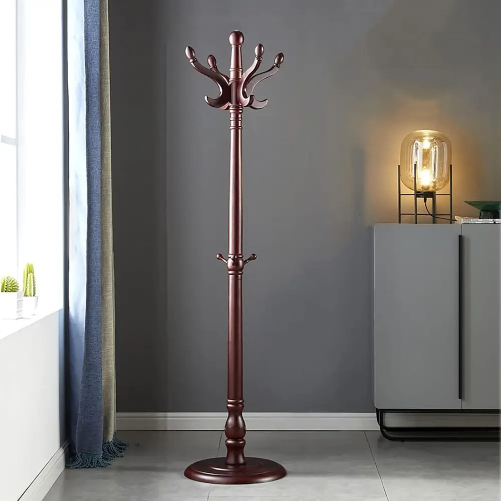 

Heavy-Duty Solid Wood Coat Rack with Round Base, 180cm Tall, Ideal for Hallway, Hat, and Clothing Storage