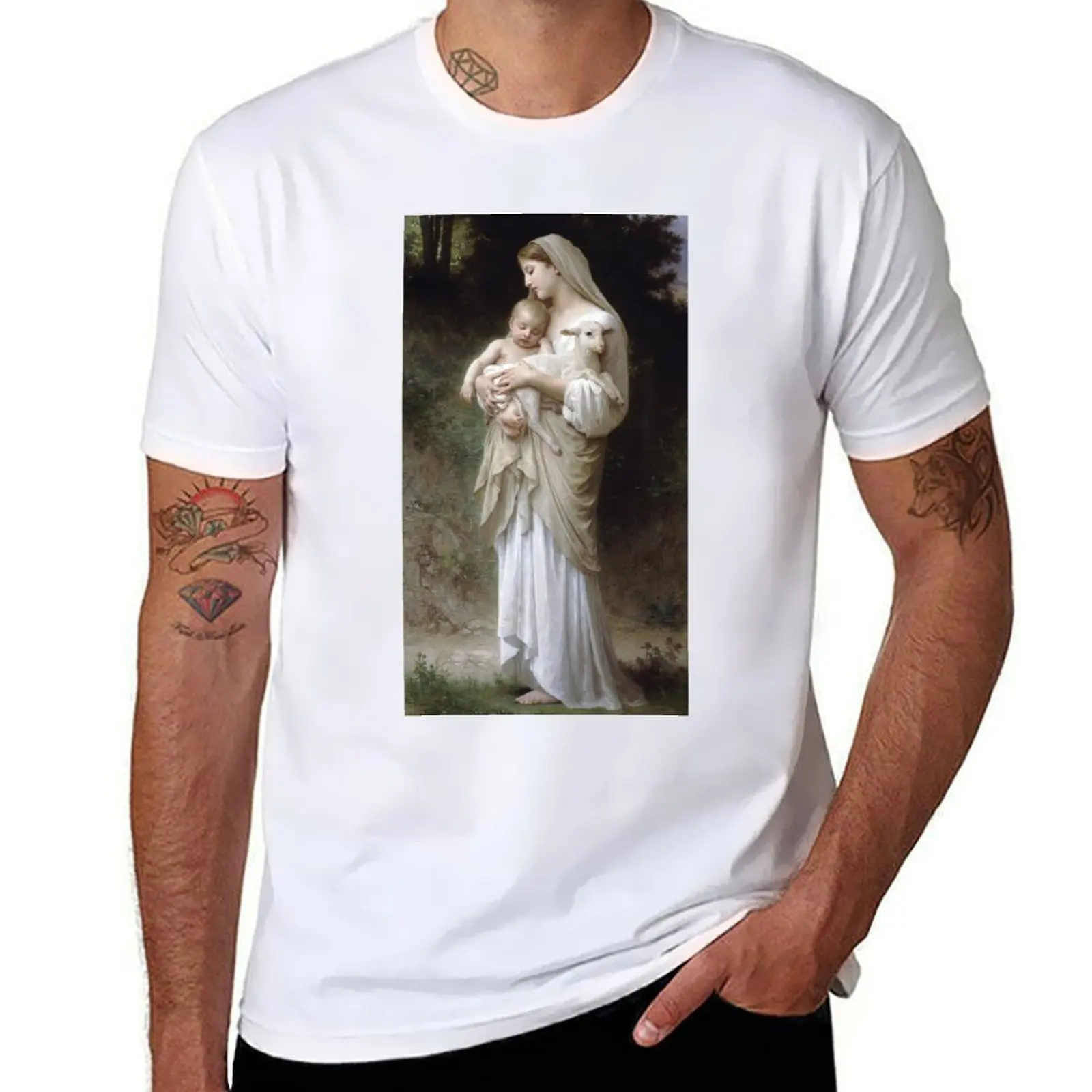 

Innocence by William Bouguereau T-Shirt t shirts with prints t shirt men 100% cotton luxury brand T-Shirt