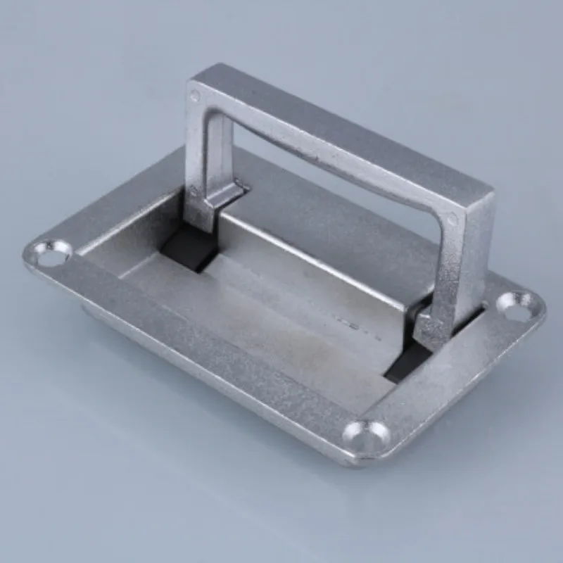 1 PCS 11.1cm x6.9cm / 9.5cm x 6cm  Metal Rectangle Shaped Recessed Folding Pull Handle Grip