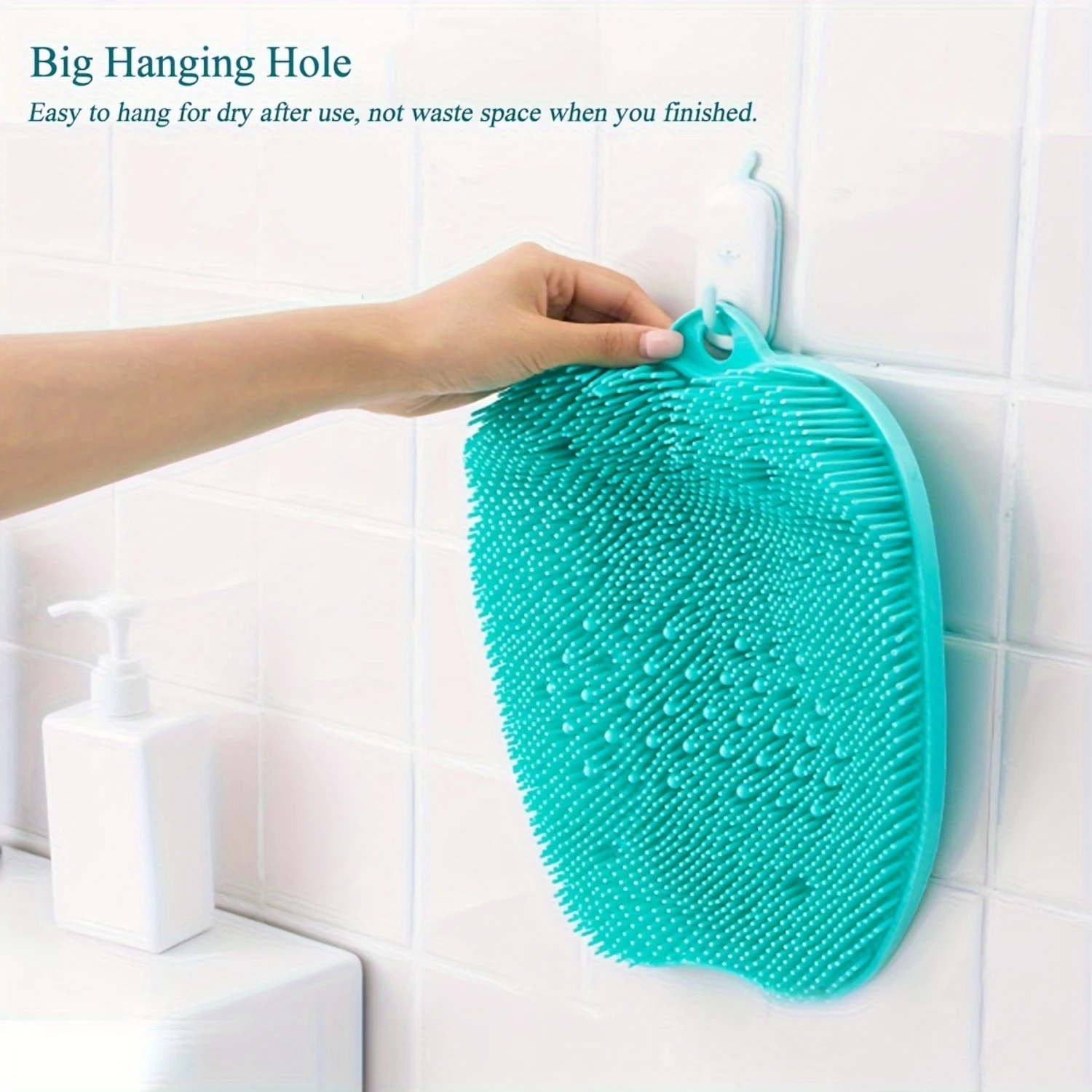 Shower Foot Scrubber Cleaner with Non-slip Suction Cups PVC Foot Massage Scrubber Multifunctional Massage Mat Portable Shower Fo