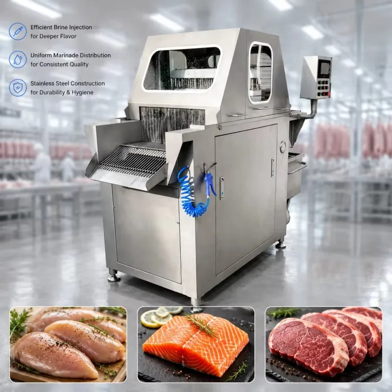 Heavy Duty Duck Chicken Saline Injector Fish Brine Injection Machine Meat Brine Syringing Machine Beef Seafood Saline Injector
