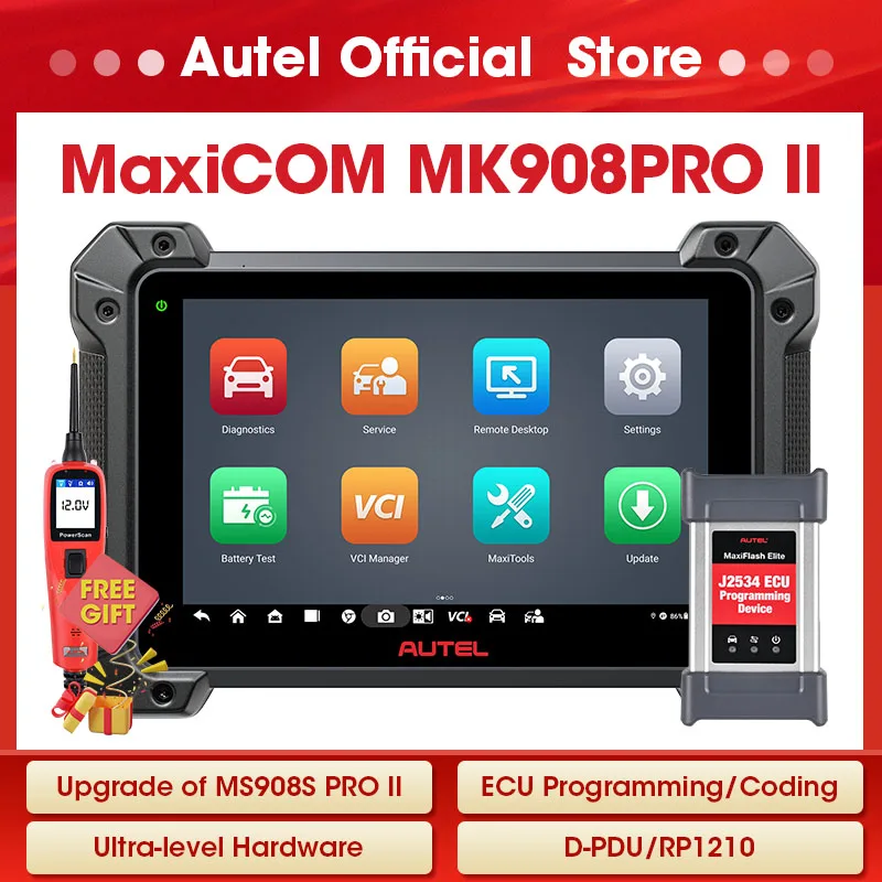 Diagnostic Tools Autel MK908PRO II MK908 PRO 2 Automotive OBD2 Scanner J2534 ECU Programming Tools PK MK908S PRO